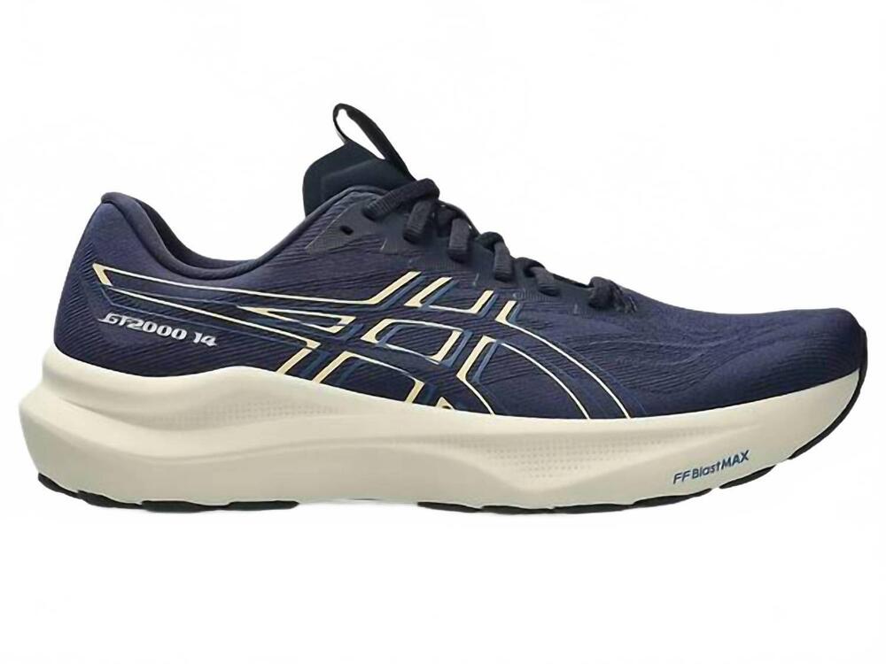 NEW ASICS men's gt 2000 14 running shoes in midnight/light orange